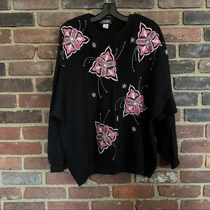 Malain | Embellished Sweater Embroidery Ramie/Cotton Sz 3X -48 Chest / 29” Long